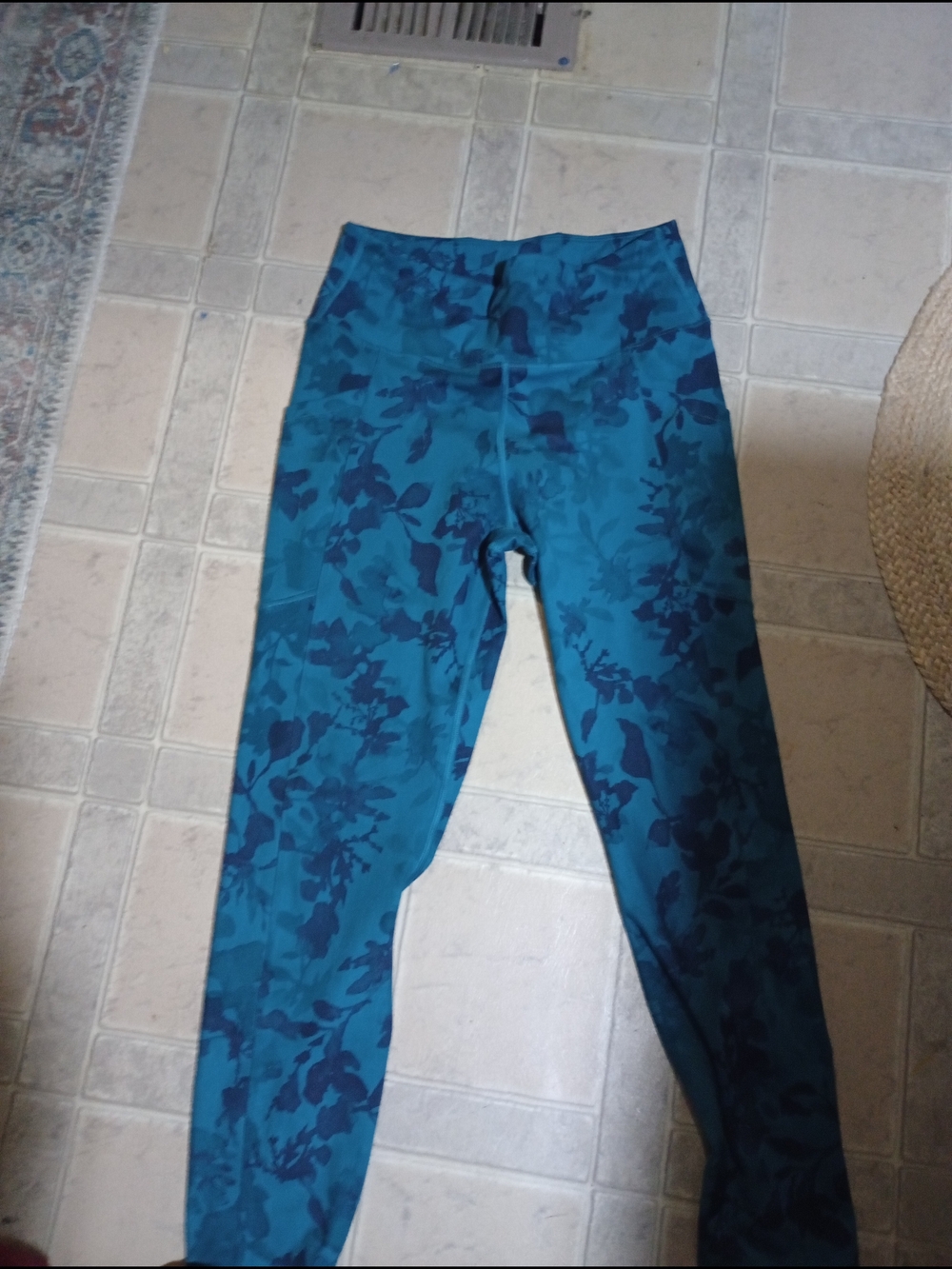 Balance Collection Teal Leggings with Subtle Print